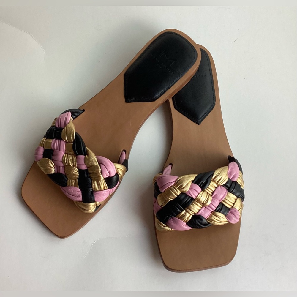 MARC FISHER REANNA FLAT
SLIDE in BLACK PINK GOLD MULTI